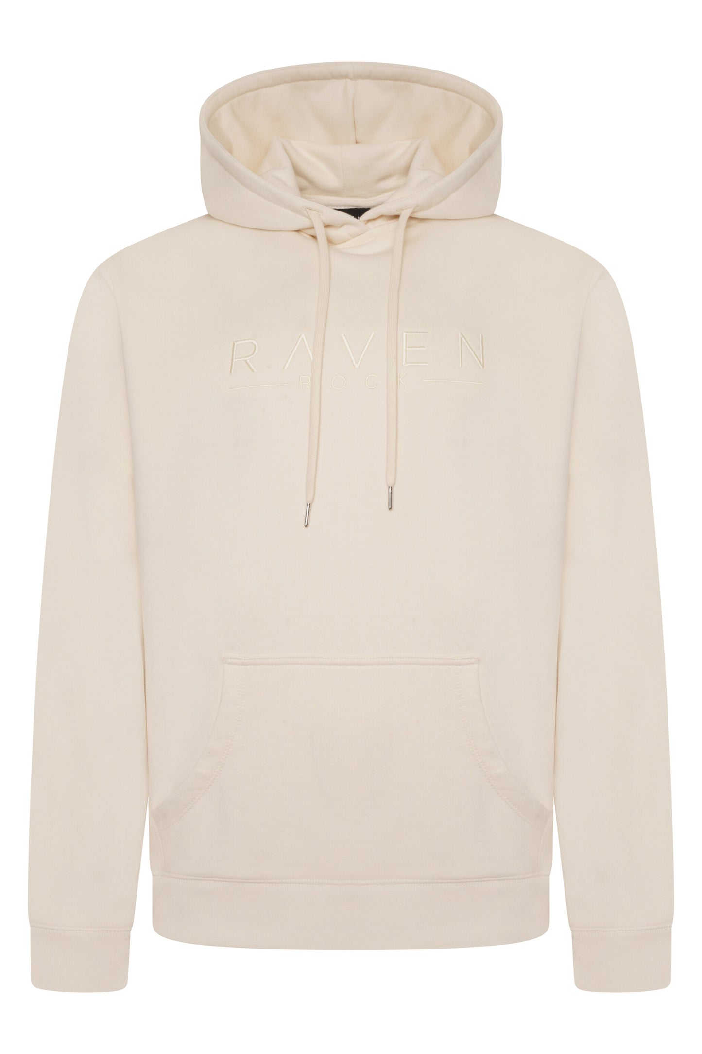 Logo-Embroidered Cream Hoodie