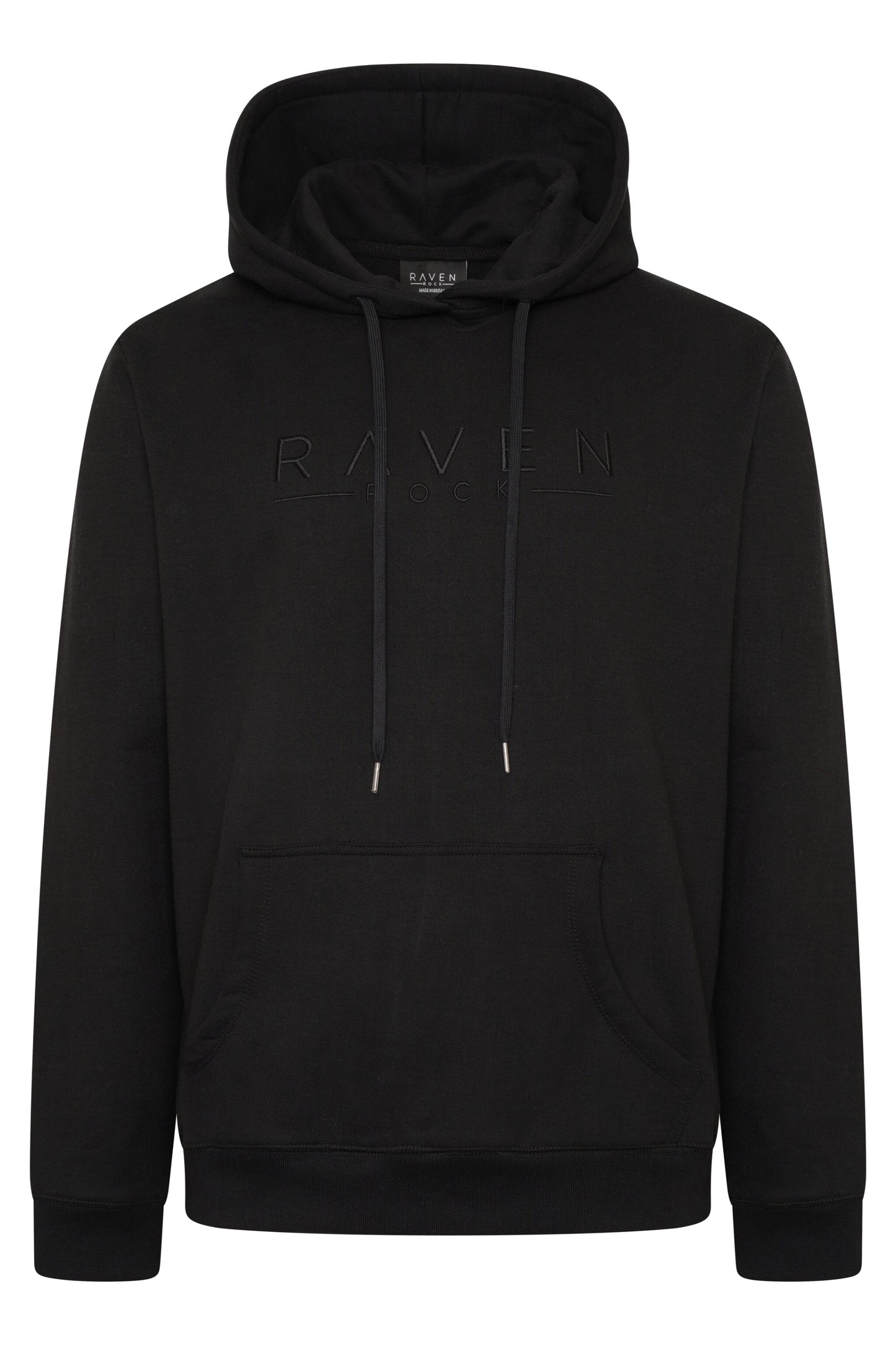 Logo-Embroidered Black Hoodie