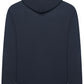 Men's navy blue hoodie shown from the back on a white background