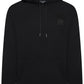 Men's black hoodie British-made with embroidered logo and luxury finish