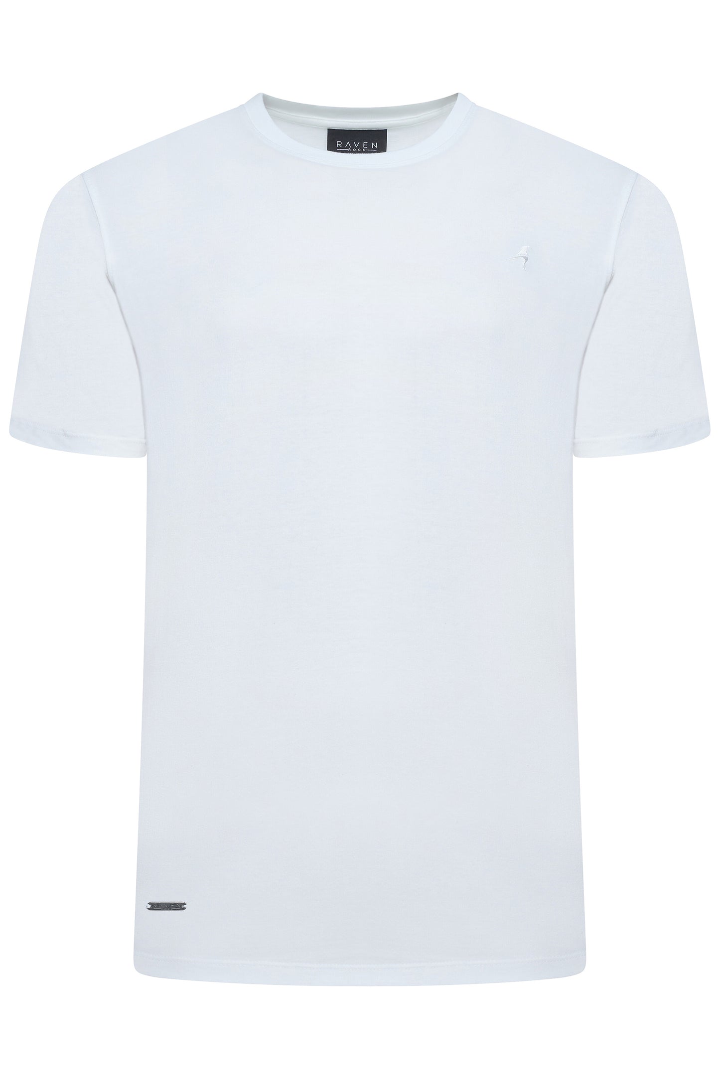 Men's white t-shirt British-made with subtle embroidery and premium finish