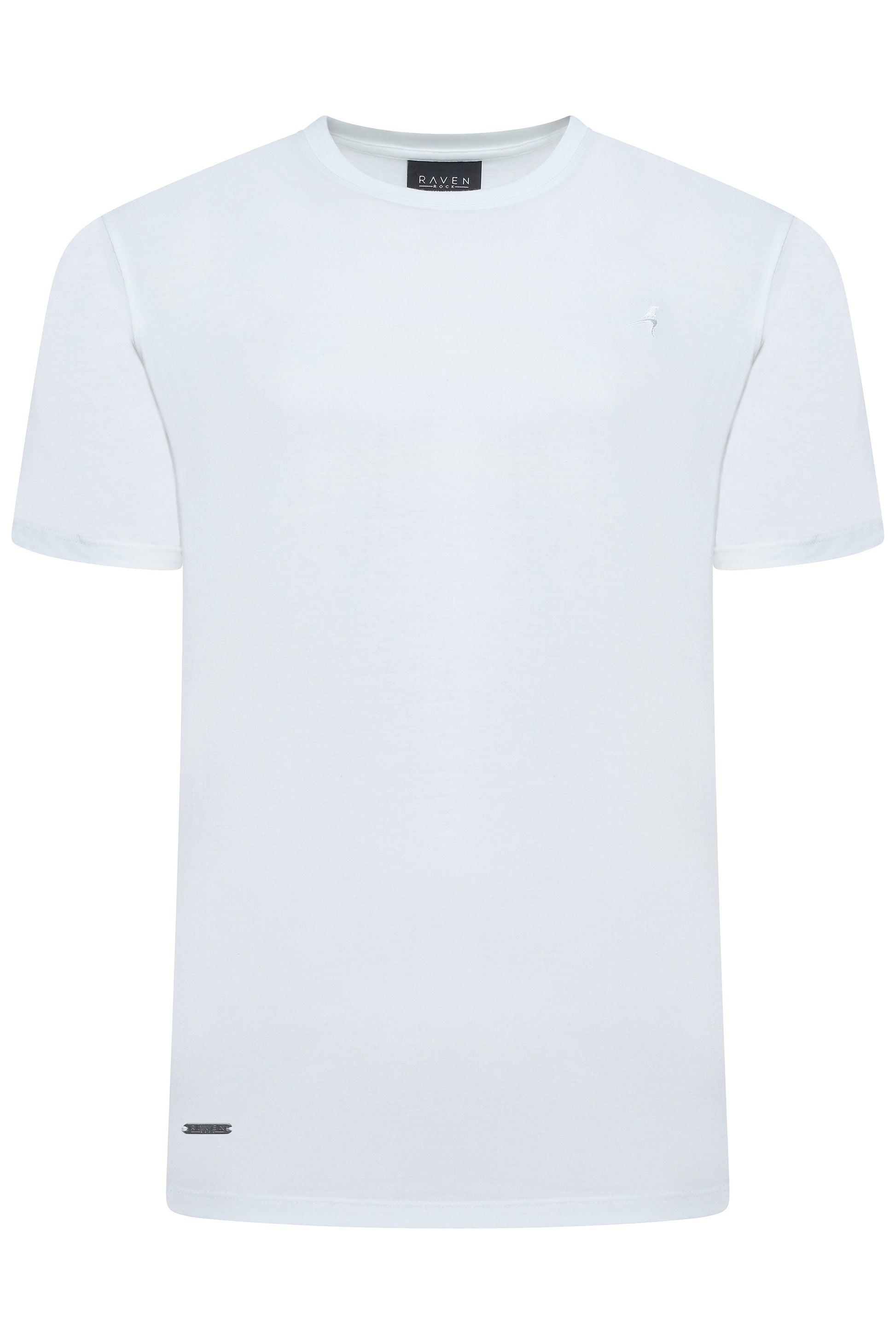 Men's white t-shirt British-made with subtle embroidery and premium finish