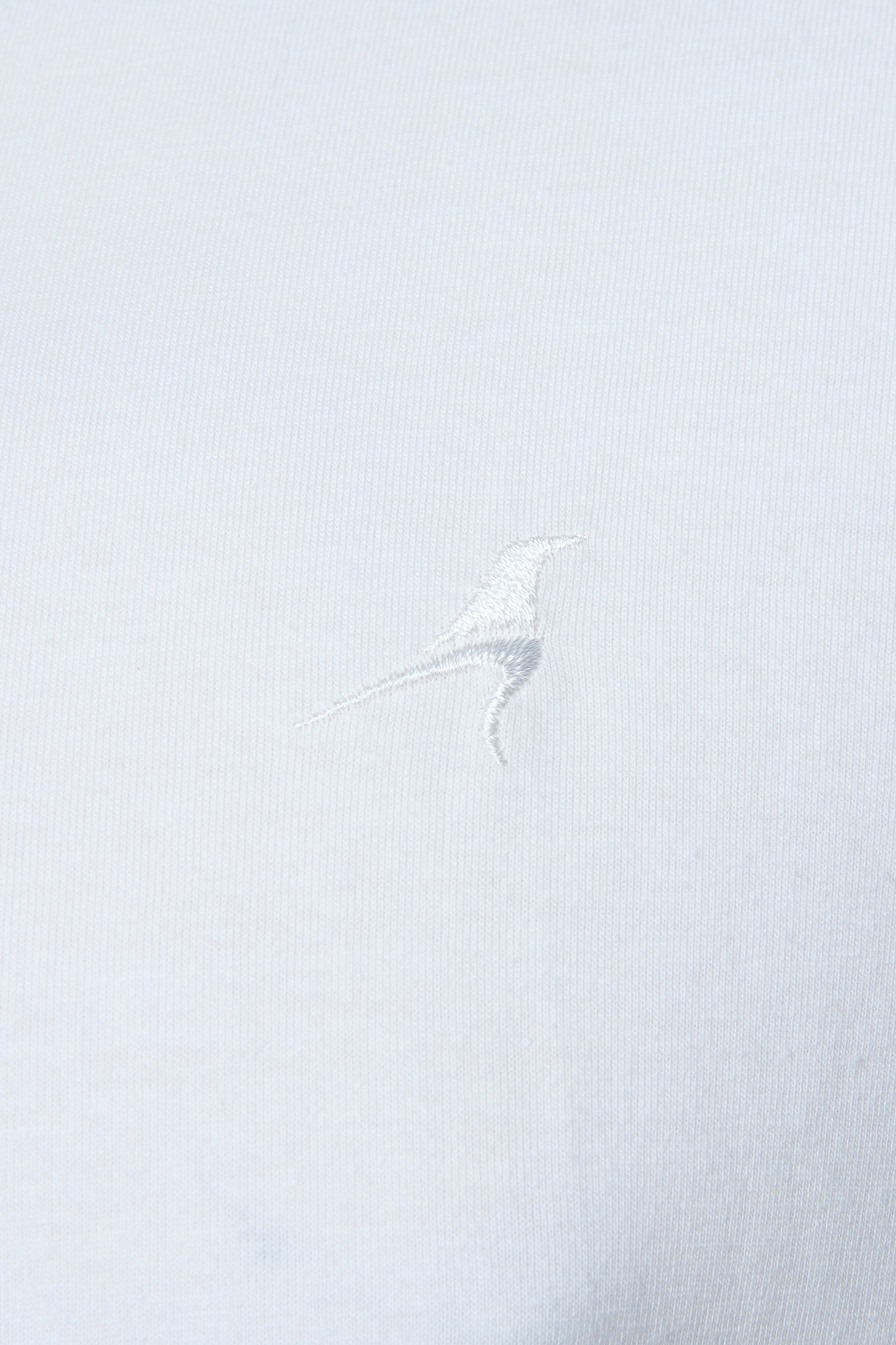 RAVEN ROCK embroidery on chest of white t-shirt