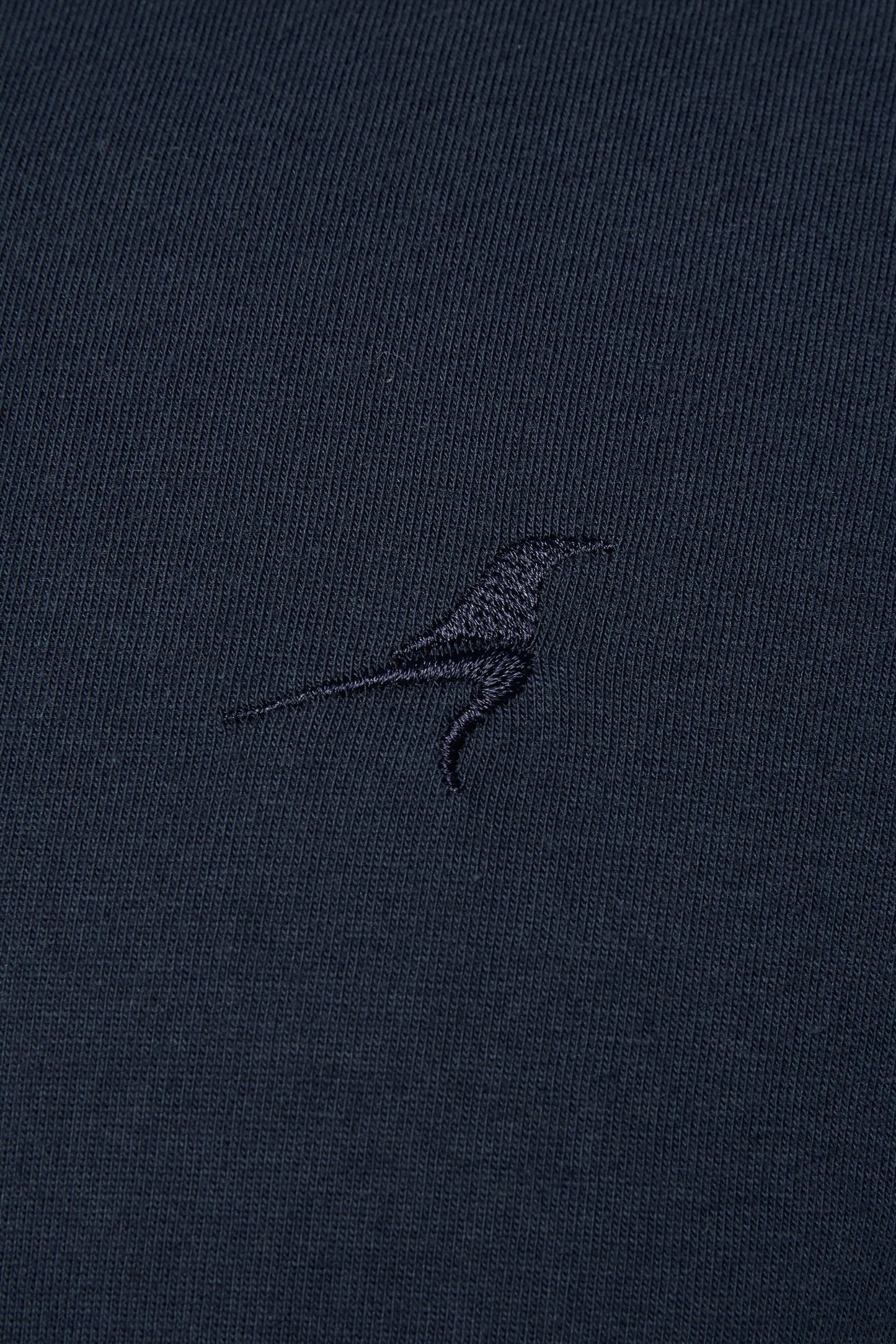 RAVEN ROCK embroidered bird on chest of navy t-shirt