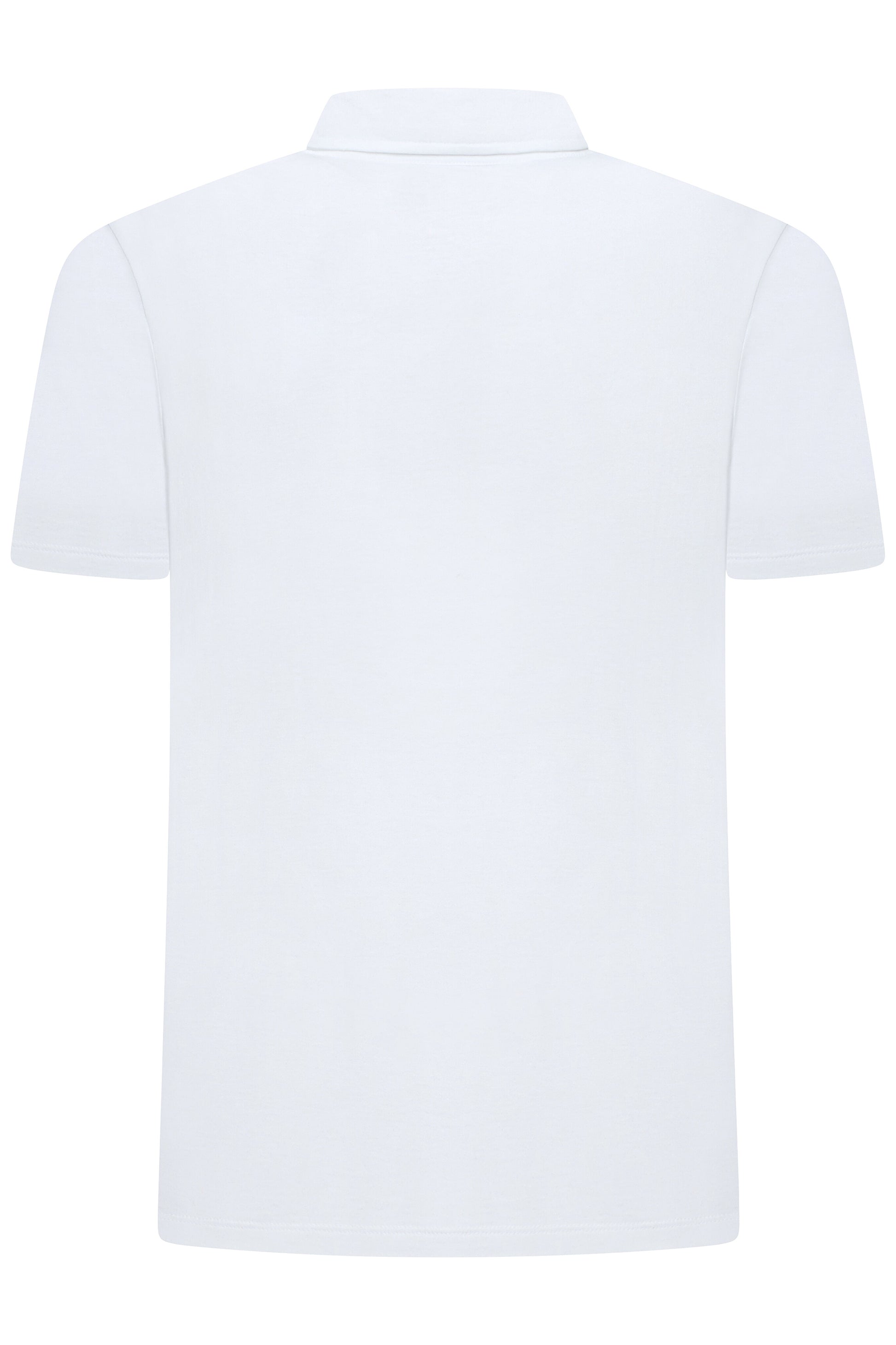 Back of white polo shirt 