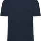 Back of navy blue polo shirt